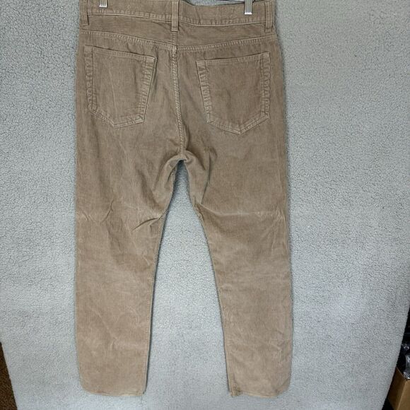 J Crew Pants Mens 32x34 Beige Khaki Corduroy Vintage Slim Straight Preppy - Picture 3 of 8